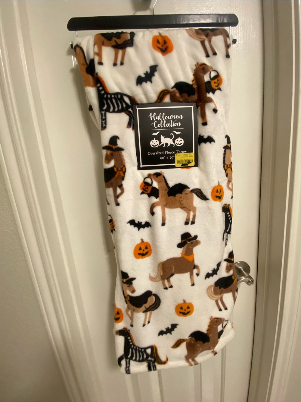 Halloween Collection White & Orange Horse Costume Throw